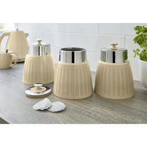Swan Retro Tea Coffee And Sugar Canisters 1.2 Litre Capacity Set of 3 - Cream