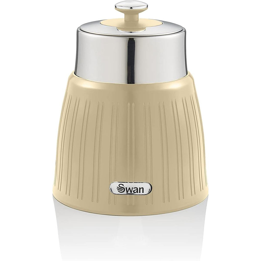 Swan Retro Tea Coffee And Sugar Canisters 1.2 Litre Capacity Set of 3 - Cream