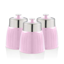 Swan Retro Tea Coffee And Sugar Canisters 1.2 Litre Capacity Set of 3 - Pink