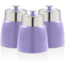 Swan Retro Tea Coffee And Sugar Canisters 1.2 Litre Capacity Set of 3 - Purple