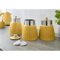 Swan Retro Tea Coffee And Sugar Canisters 1.2 Litre Capacity Set of 3 - Yellow