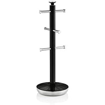 Swan Retro Towel Pole And Mug Tree Set Chrome Stainless Steel - Black