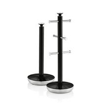 Swan Retro Towel Pole And Mug Tree Set Chrome Stainless Steel - Black
