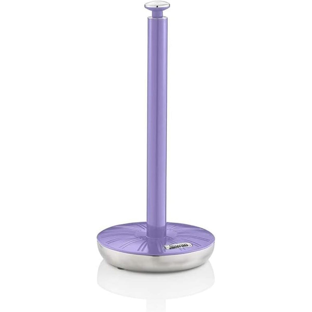 Swan Retro Towel Pole And Mug Tree Set Chrome Stainless Steel - Purple