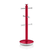 Swan Retro Towel Pole And Mug Tree Set Chrome Stainless Steel - Red