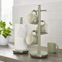 Swan Retro Towel Pole And Mug Tree Set Chrome Stainless Steel - Green