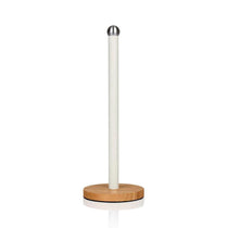 Swan Nordic Kitchen Roll Towel Pole With Bamboo Base - Cotton White