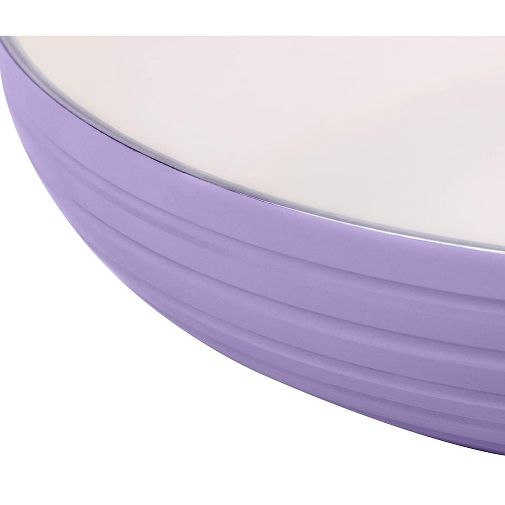 Swan Retro Non Stick Saucepans And Frying Pans 5 Piece Set With Glass Lid - Purple