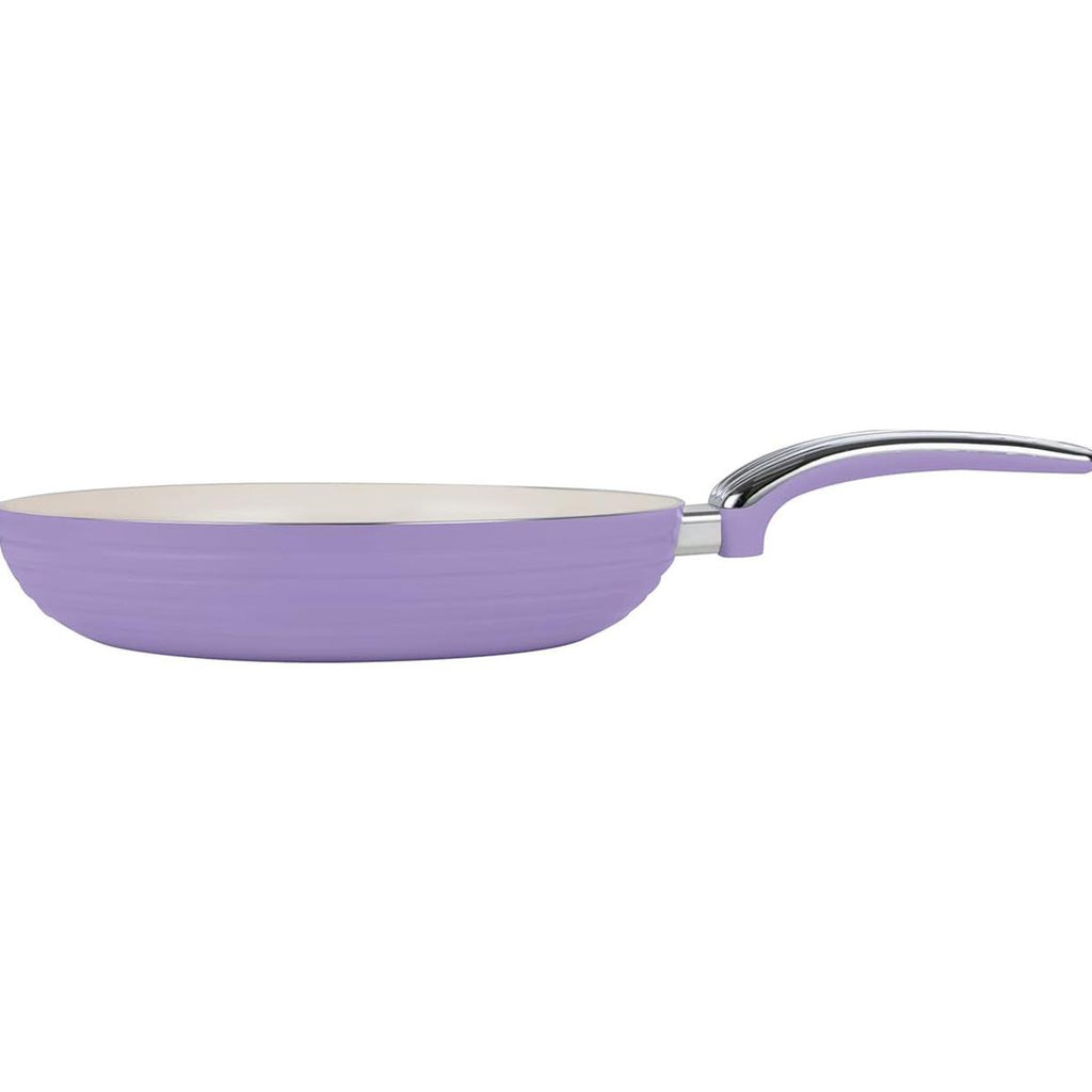 Swan Retro Non Stick Saucepans And Frying Pans 5 Piece Set With Glass Lid - Purple