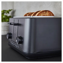 Swan Stealth 4 Slice Toaster With Defrost Reheat And Cancel Functions Stainless Steel 2000 W - Black