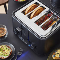 Swan Stealth 4 Slice Toaster With Defrost Reheat And Cancel Functions Stainless Steel 2000 W - Black