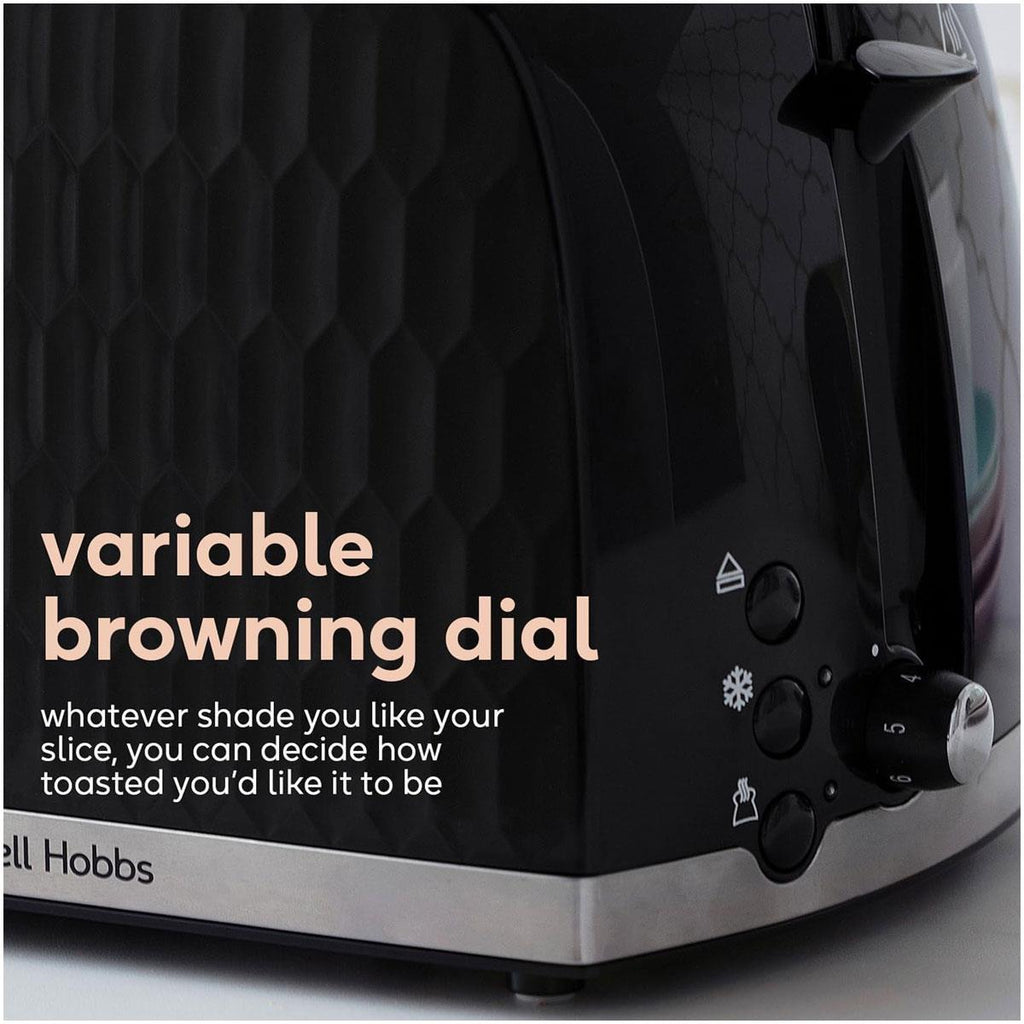 Russell Hobbs Contemporary Honeycomb 2 Slice Toaster 850 W - Black