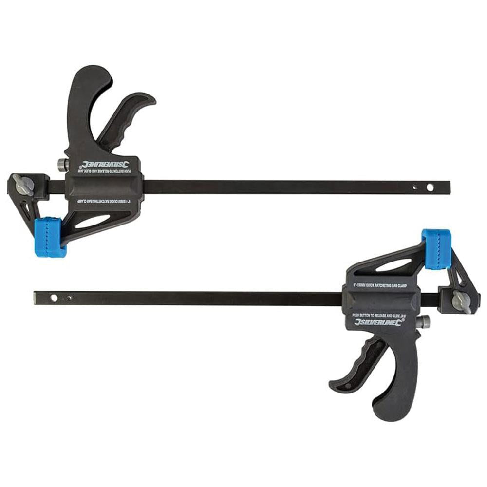 Silverline Mini Clamps 150mm Set of 2 - Blue/Black