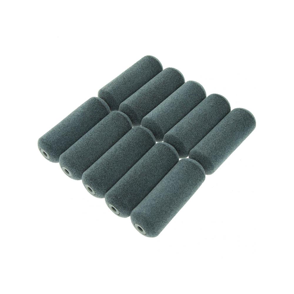 Coral Aspire 4 Inch Mini Paint Roller Sleeves 10 Pack Flocked Foam Covers For Woodstain Varnish Gloss And Smooth Finishes
