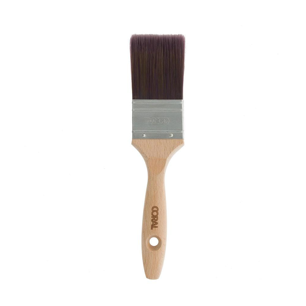 Coral Aspire Paint Brush With Fine Synthetic Bristle Paintbrush Head And Wooden Handle 2 Inch - Beige
