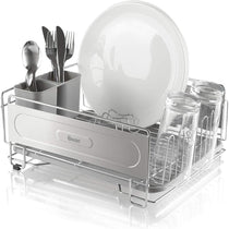 Swan Dish Rack Rust Resistant Dish Drainer With Anti Slip Feet And Drip Tray - Chrome
