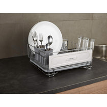 Swan Dish Rack Rust Resistant Dish Drainer With Anti Slip Feet And Drip Tray - Chrome