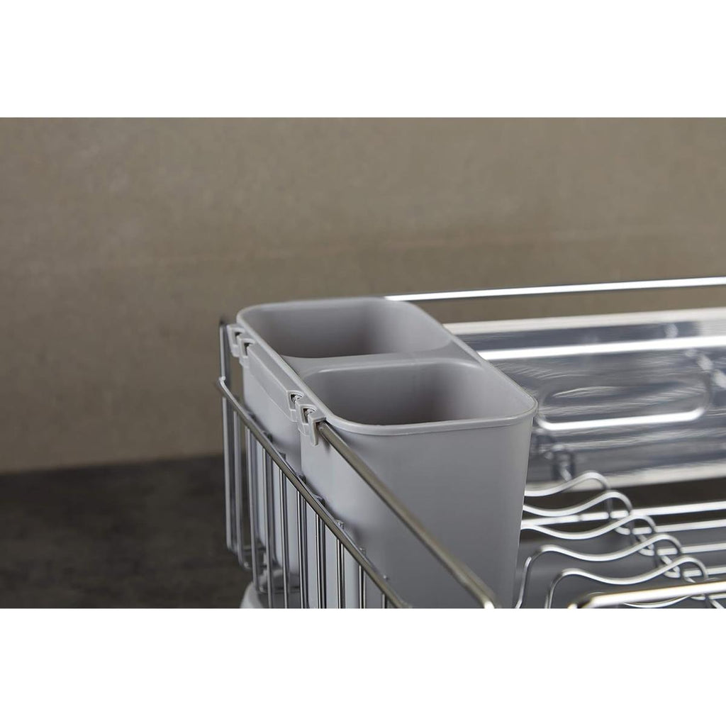Swan Dish Rack Rust Resistant Dish Drainer With Anti Slip Feet And Drip Tray - Chrome