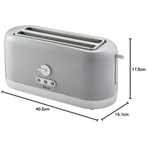 Swan Long Slot 4 Slice Toaster With Variable Browning Control 1400 W - Grey