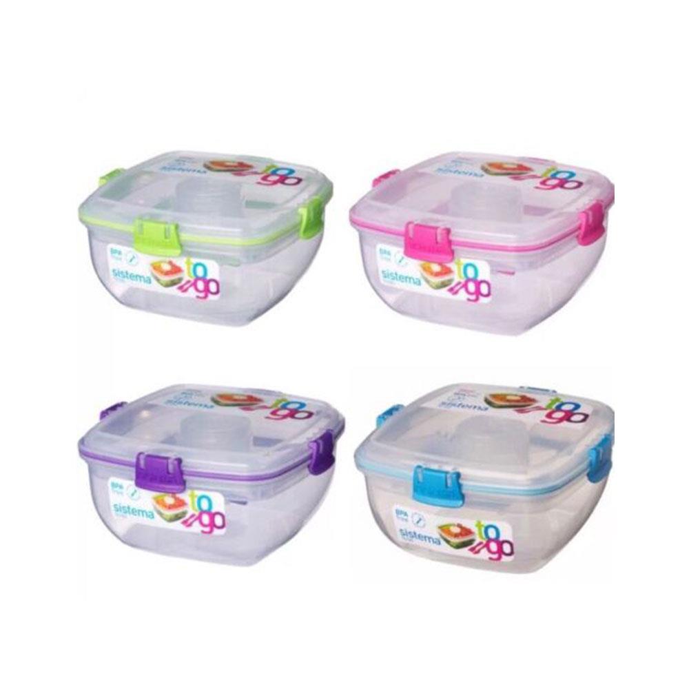 Sistema TO GO Salad To Go Lunch Box 1.1 Litre Container - Assorted Colours