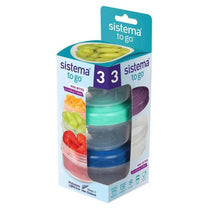 Sistema Mini Bites To Go 130ml Little Containers With Colourful Lids Set of 3 - Assorted Colours