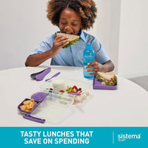Sistema Bento Box To Go Lunch Box With Fruit Yogurt Pot 1.65 Litre - Assorted Colours