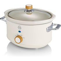 Swan Nordic Slow Cooker With 3 Temperature Settings 200W 3.5 Litre - Cotton White