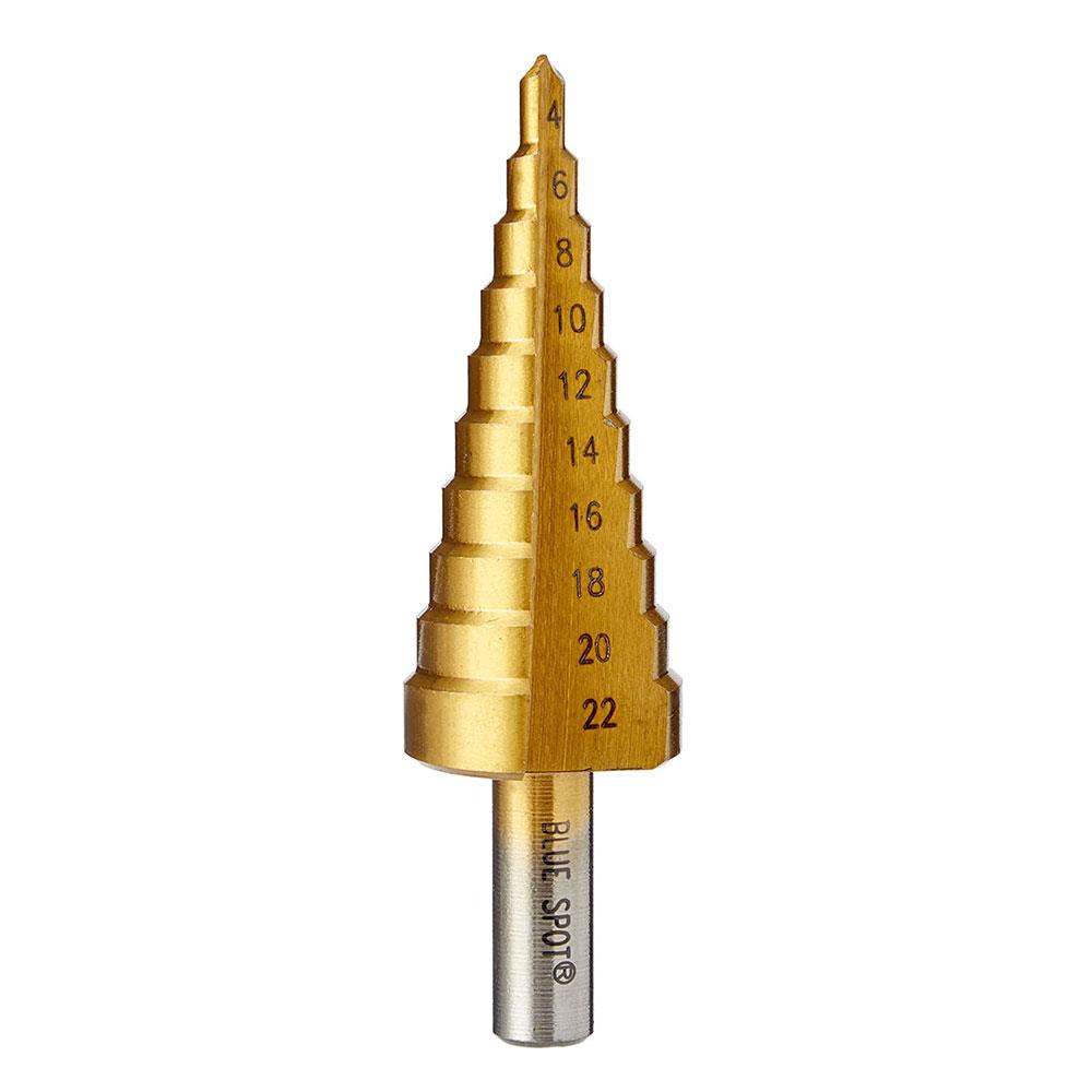 BlueSpot HSS Step Drill 4-22mm Titanium High Speed Steel - Bronze