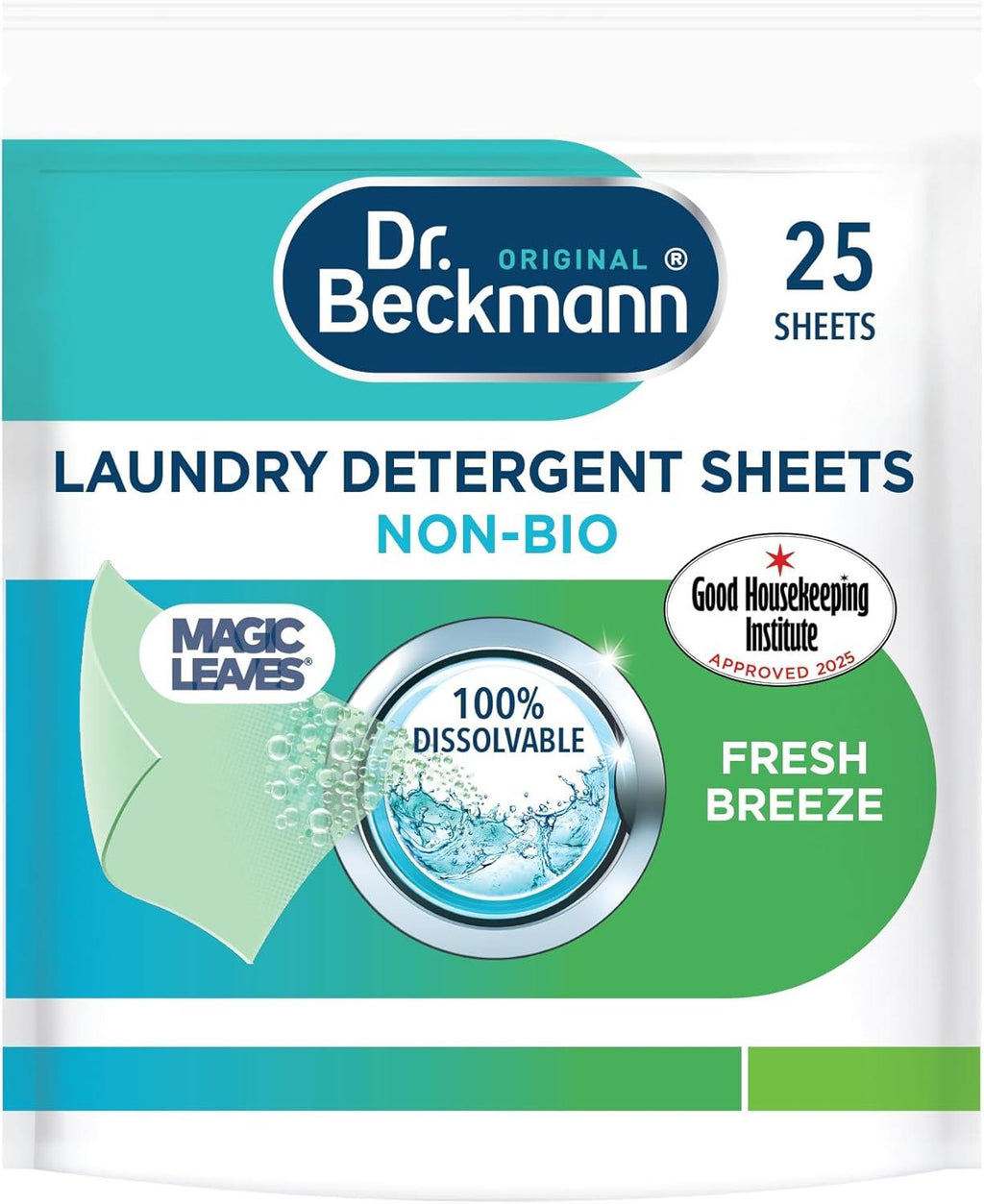 Dr. Beckmann Magic Leaves Non-Bio Laundry Detergent Sheets - 25 Washes