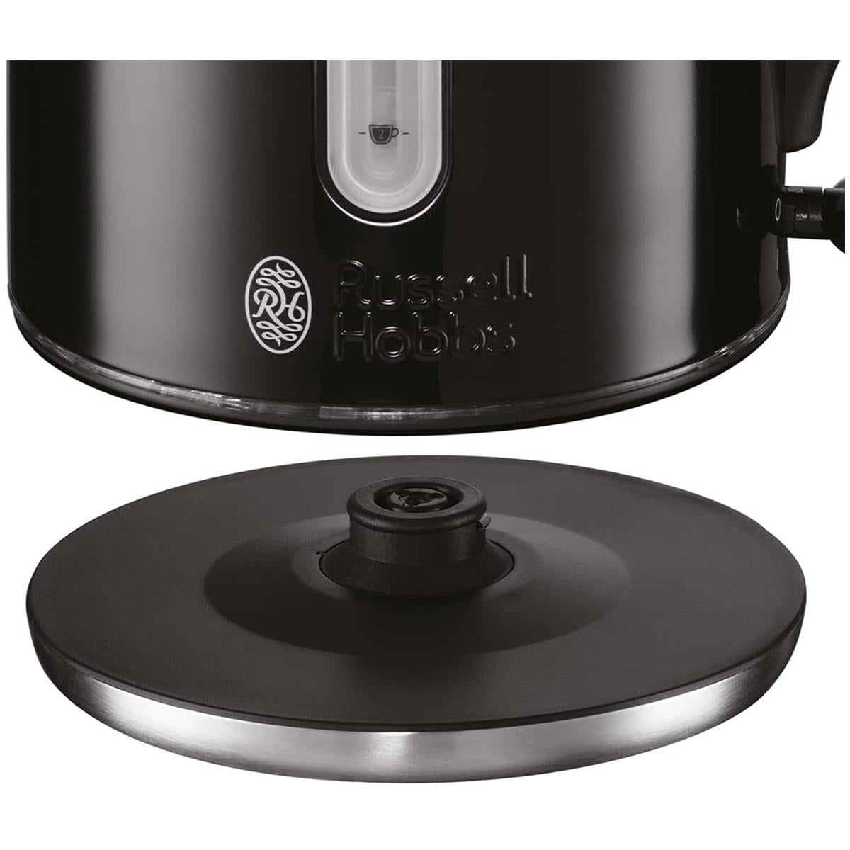 Russell Hobbs Quiet Boil Jug Kettle Stainless Steel 3000 W 1.7 Litre - Black
