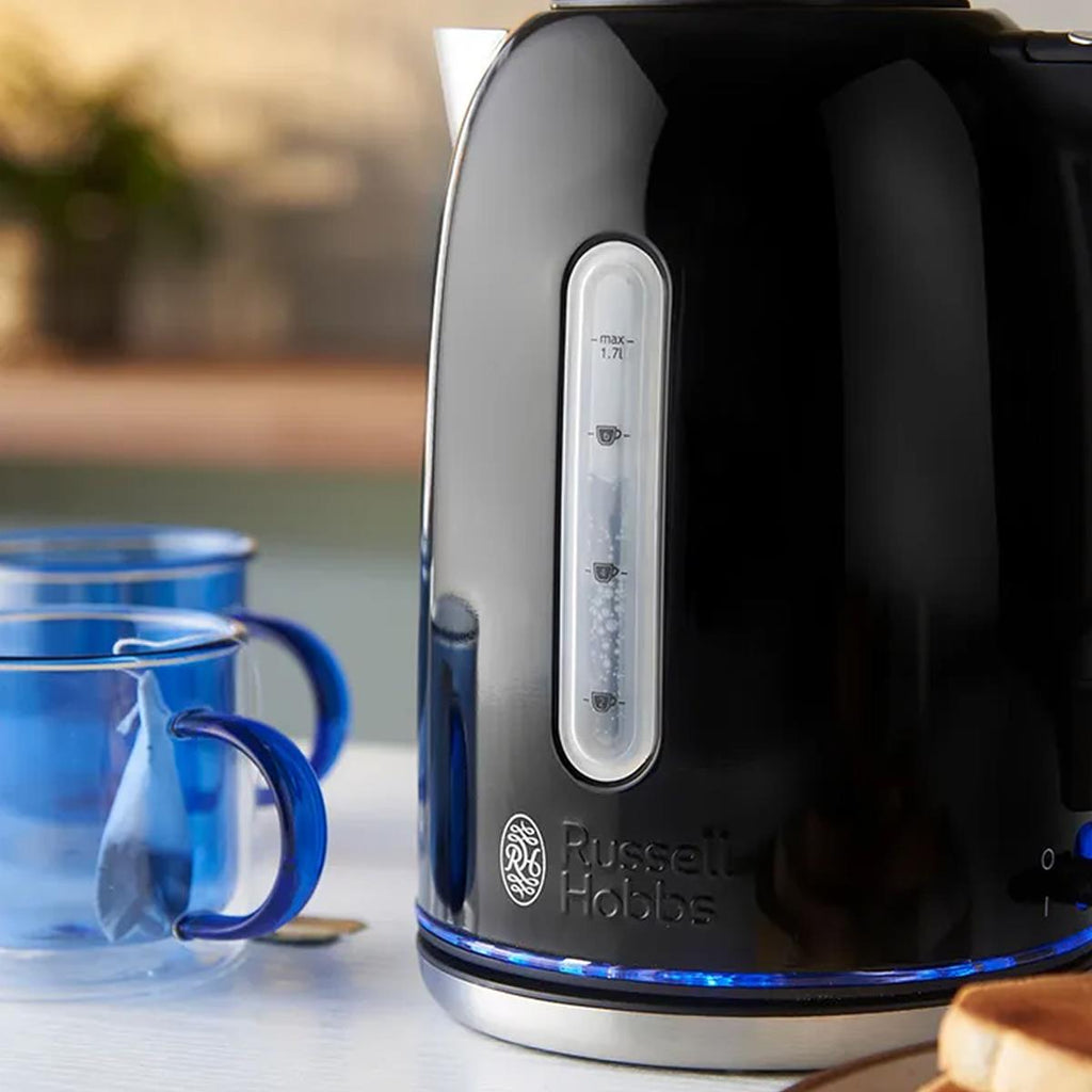 Russell Hobbs Quiet Boil Jug Kettle Stainless Steel 3000 W 1.7 Litre - Black