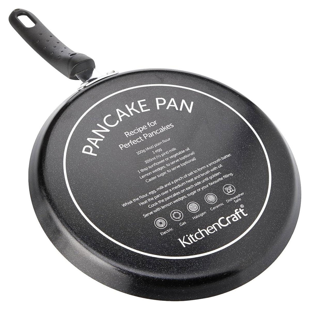 KitchenCraft Non-Stick Crepe And Pancake Frying Pan 24cm Stainless Steel - Black