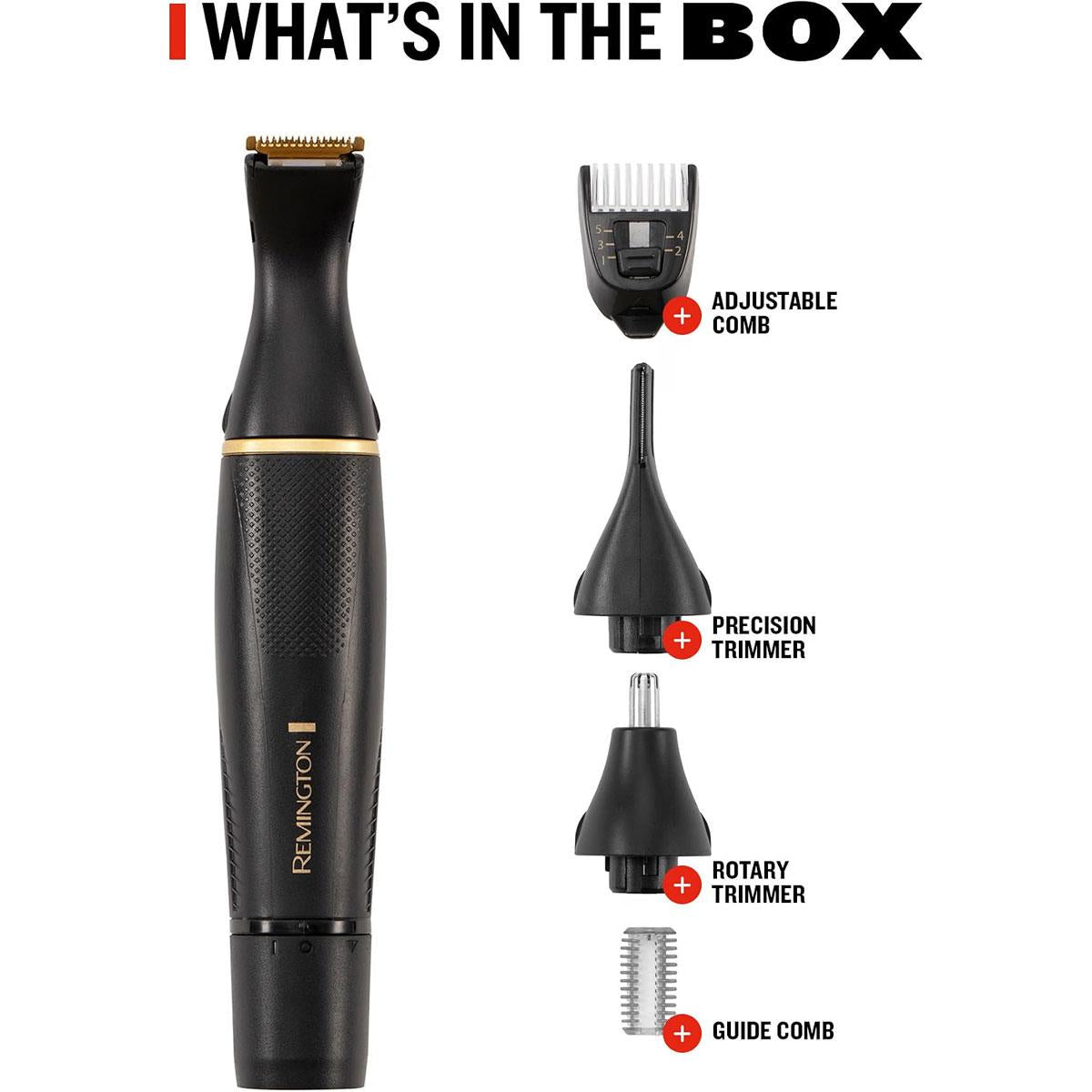 Remington T-Series Detail Grooming Kit Nose Ear Eyebrow Beard And Hair Trimmer - Black