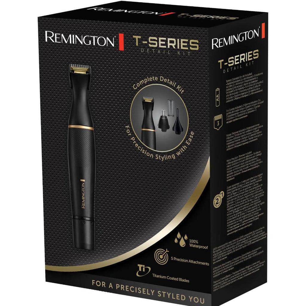 Remington T-Series Detail Grooming Kit Nose Ear Eyebrow Beard And Hair Trimmer - Black