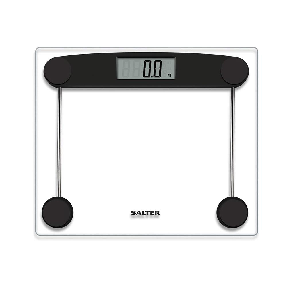 Salter Compact Glass Electronic Bathroom Scale 180kg Capacity - Clear