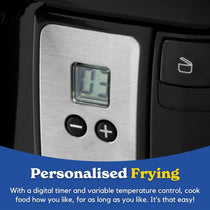 Russell Hobbs Digital Deep Fryer, Plastic, 2300 W, 3 Litres, Black