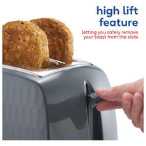 Russell Hobbs Contemporary Honeycomb 2 Slice Toaster 850 W - Grey