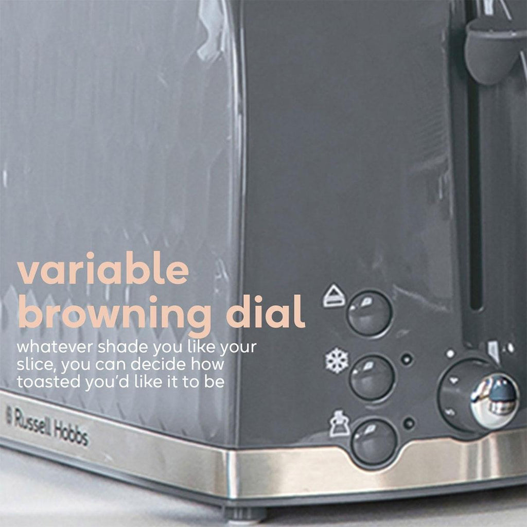 Russell Hobbs Contemporary Honeycomb 2 Slice Toaster 850 W - Grey
