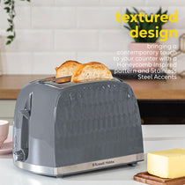 Russell Hobbs Contemporary Honeycomb 2 Slice Toaster 850 W - Grey