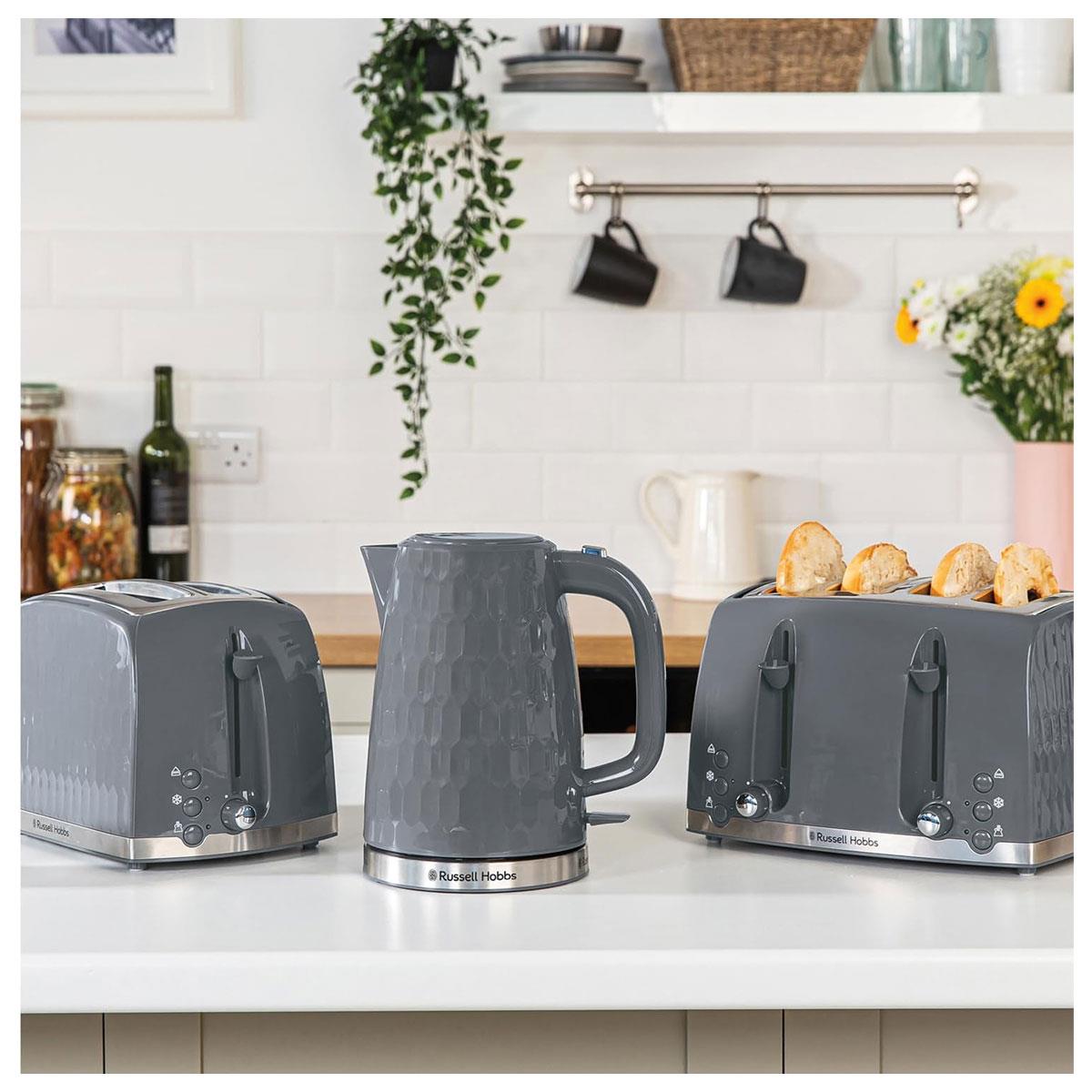 Russell Hobbs Contemporary Honeycomb 2 Slice Toaster 850 W - Grey