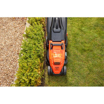 Black & Decker Corded Electric Lawn Mower With Ergonomic Bike Handle 1400W 34cm 240V - Orange/Black