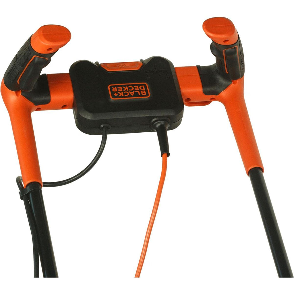 Black & Decker Corded Electric Lawn Mower With Ergonomic Bike Handle 1400W 34cm 240V - Orange/Black