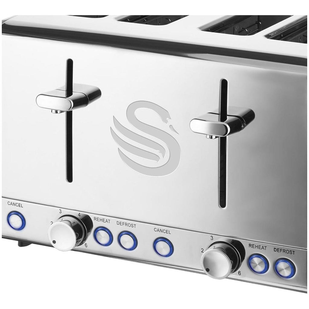 Swan Classic Styled 4 Slice Toaster Polished Stainless Steel 1850 W - Silver