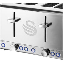 Swan Classic Styled 4 Slice Toaster Polished Stainless Steel 1850 W - Silver