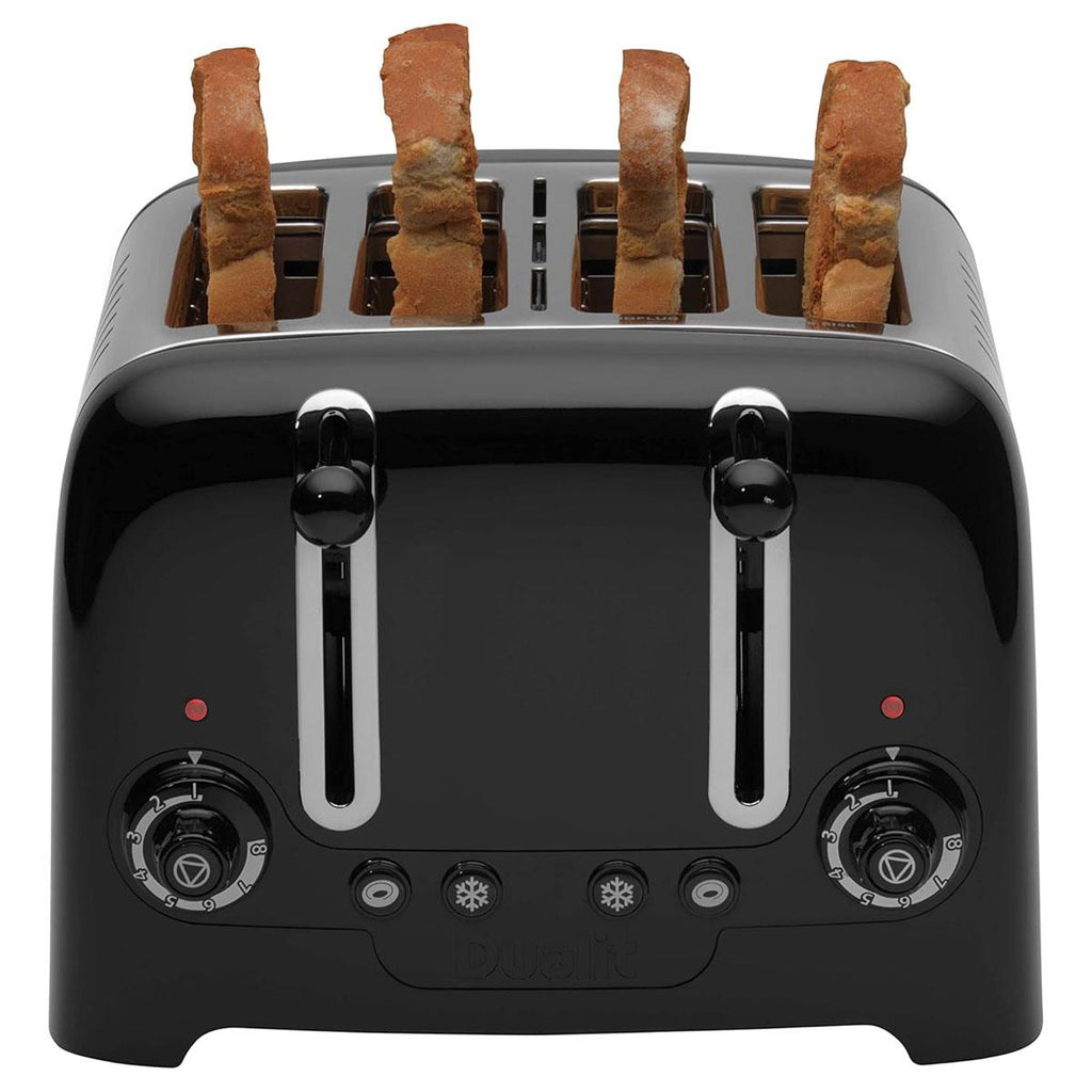 Dualit Lite 4 Slice Toaster High Gloss Stainless Steel 1260 W - Black
