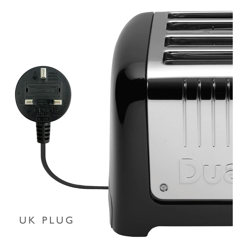 Dualit Lite 4 Slice Toaster High Gloss Stainless Steel 1260 W - Black