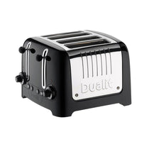 Dualit Lite 4 Slice Toaster High Gloss Stainless Steel 1260 W - Black