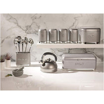 KitchenCraft Lovello Retro Utensil Holder With Geometric Textured Finish - Shadow Grey