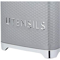 KitchenCraft Lovello Retro Utensil Holder With Geometric Textured Finish - Shadow Grey