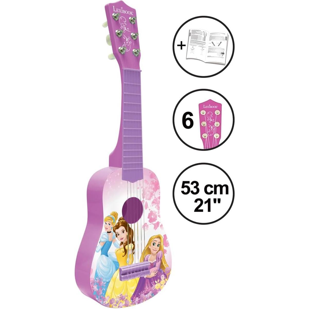 Lexibook Disney Princess Rapunzel My First Guitar 6 Nylon Strings 53cm - Pink/Purple